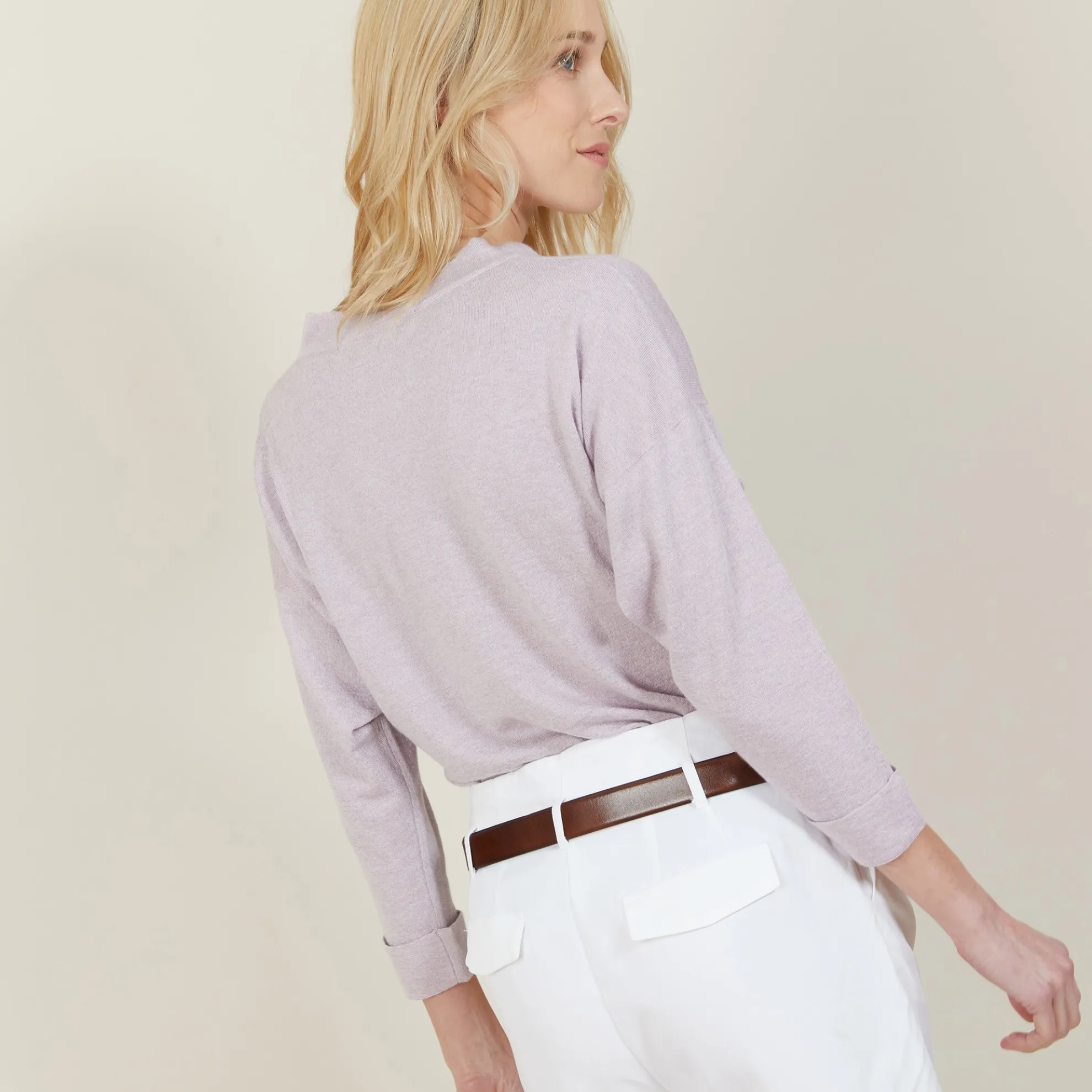 Maison Montagut Pull Col Boutonne En Lin Cachemire - Naza>Femme Pulls