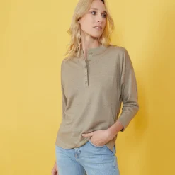 Maison Montagut Pull Col Boutonne En Lin Cachemire - Naza><noscript><img width=