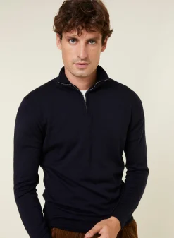 Maison Montagut Pull Col Camionneur Avec Logo En Laine Merinos - Ryan><noscript><img width=