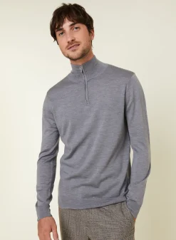 Maison Montagut Pull Col Camionneur Avec Logo En Laine Merinos - Ryan><noscript><img width=