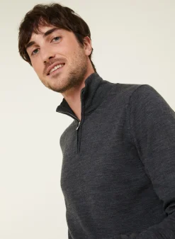 Maison Montagut Pull Col Camionneur Avec Logo En Laine Merinos - Ryan><noscript><img width=