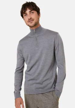 Maison Montagut Pull Col Camionneur Avec Logo En Laine Merinos - Ryan><noscript><img width=