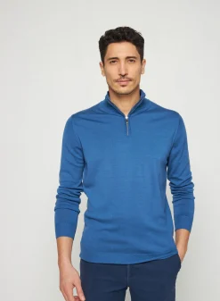 Maison Montagut Pull Col Camionneur Avec Logo En Laine Merinos - Ryan><noscript><img width=