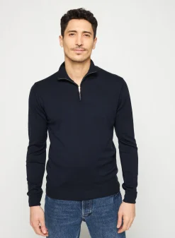 Maison Montagut Pull Col Camionneur Avec Logo En Laine Merinos - Ryan><noscript><img width=