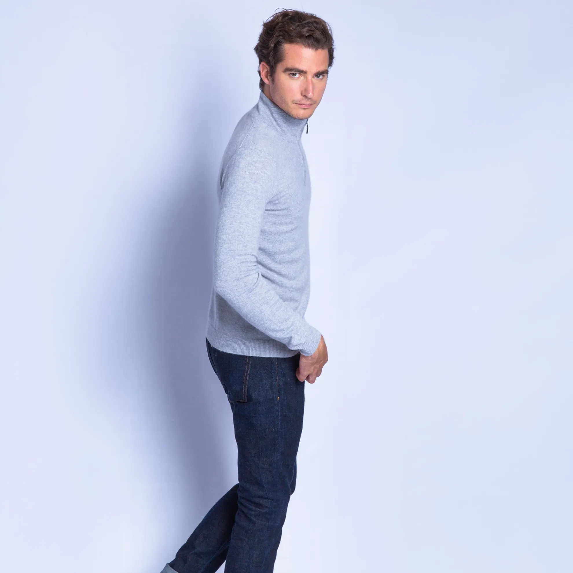 Maison Montagut Pull Col Montant En Cachemire Zippe - Filip>Homme Pulls