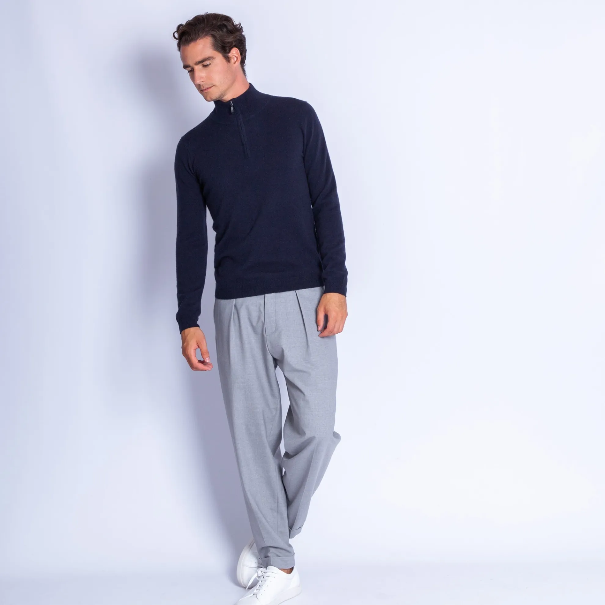Maison Montagut Pull Col Montant En Cachemire Zippe - Filip>Homme Pulls