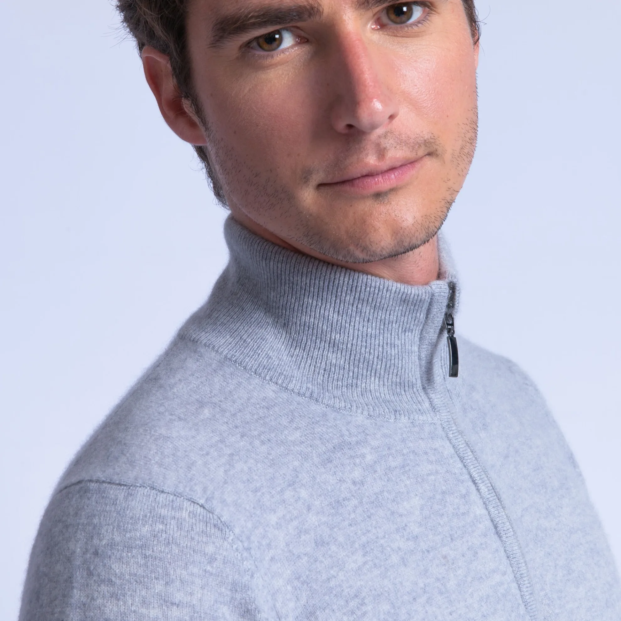 Maison Montagut Pull Col Montant En Cachemire Zippe - Filip>Homme Pulls