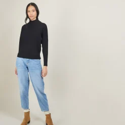 Maison Montagut Pull Col Montant En Coton Cachemire - Fanny><noscript><img width=