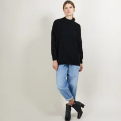 Maison Montagut Pull Col Montant Oversize En Cachemire Melange - Glace>Femme Pulls