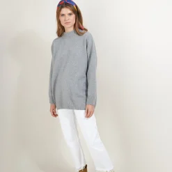 Maison Montagut Pull Col Montant Oversize En Cachemire Melange - Glace><noscript><img width=