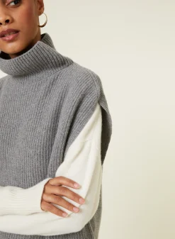 Maison Montagut Pull Col Montant Sans Manches En Cachemire Melange - Dalya><noscript><img width=