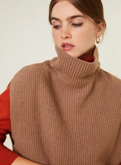 Maison Montagut Pull Col Montant Sans Manches En Cachemire Melange - Dalya><noscript><img width=