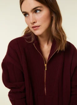 Maison Montagut Pull Col Montant Zippe En Cachemire Melange - Lodric><noscript><img width=