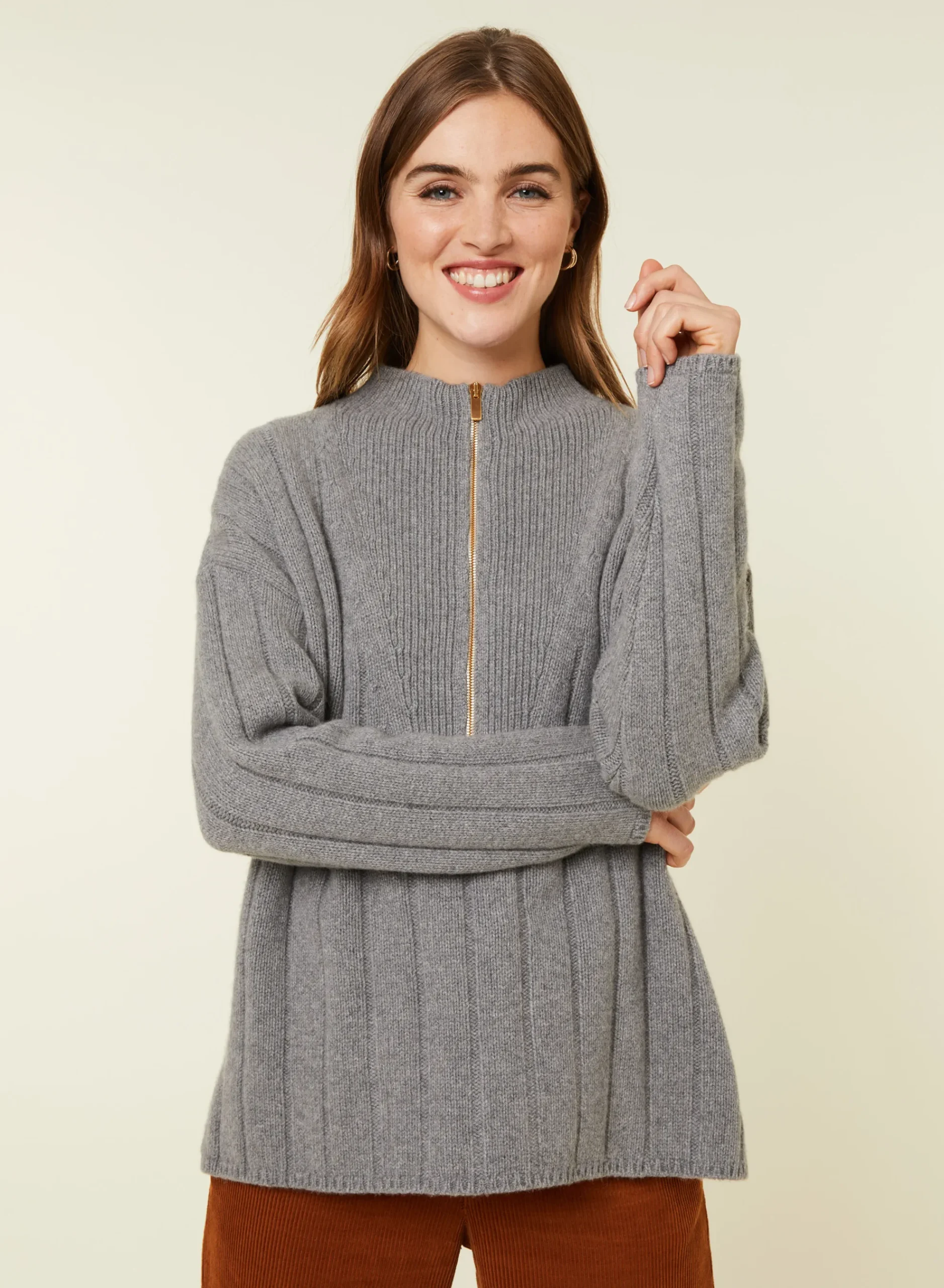 Maison Montagut Pull Col Montant Zippe En Cachemire Melange - Lodric>Femme Pulls