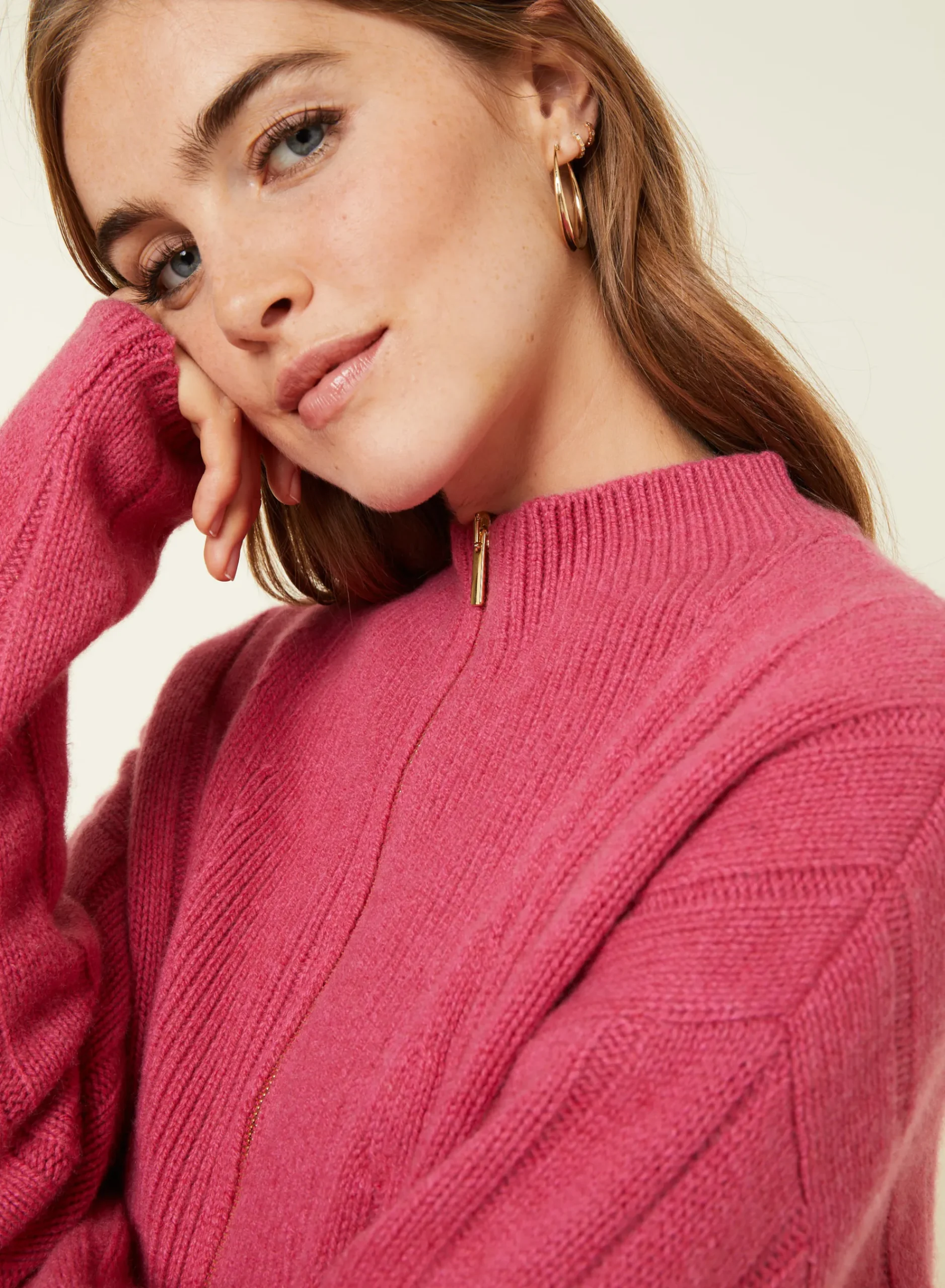 Maison Montagut Pull Col Montant Zippe En Cachemire Melange - Lodric>Femme Pulls