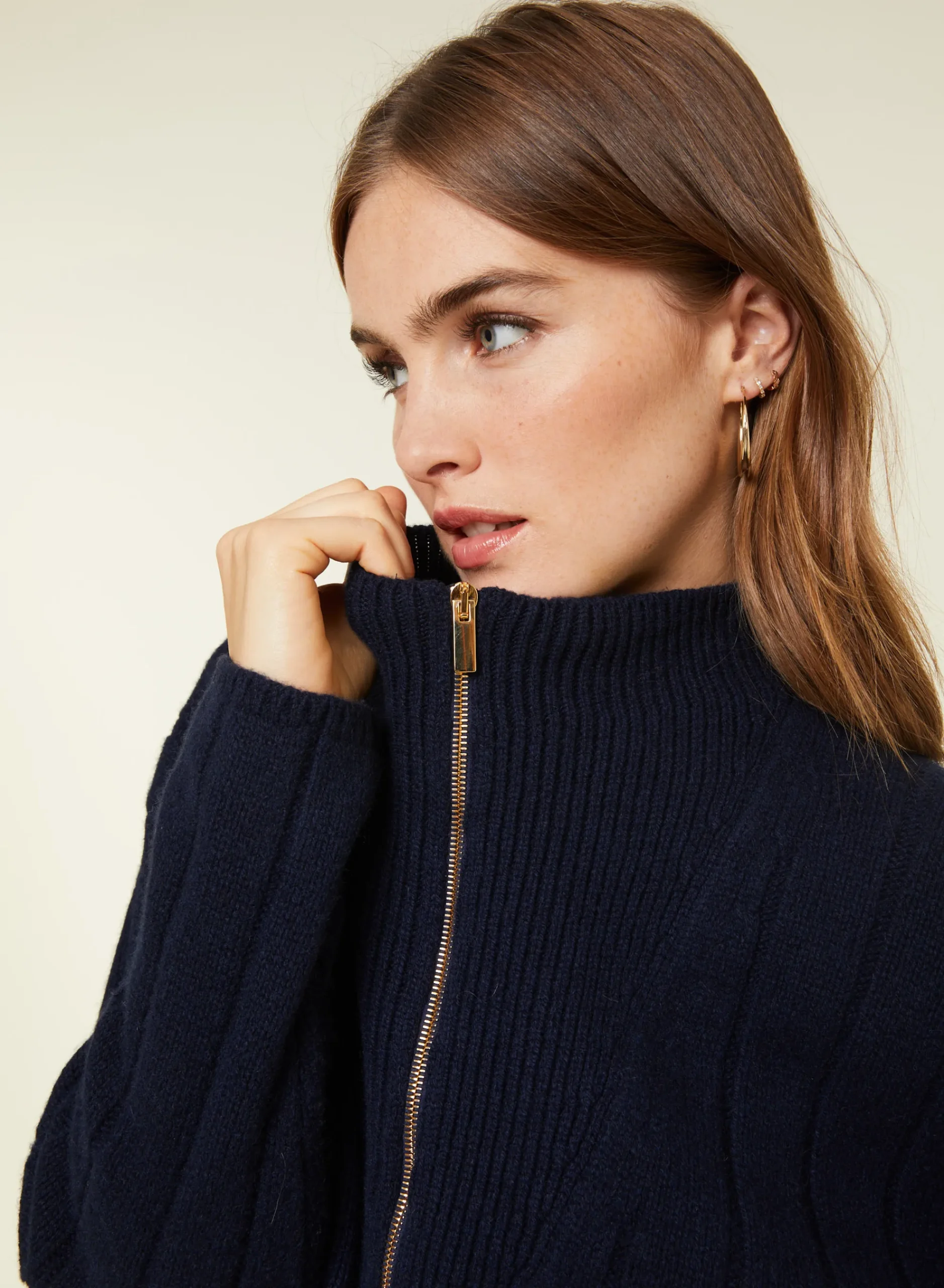 Maison Montagut Pull Col Montant Zippe En Cachemire Melange - Lodric>Femme Pulls