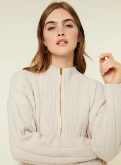 Maison Montagut Pull Col Montant Zippe En Cachemire Melange - Lodric><noscript><img width=