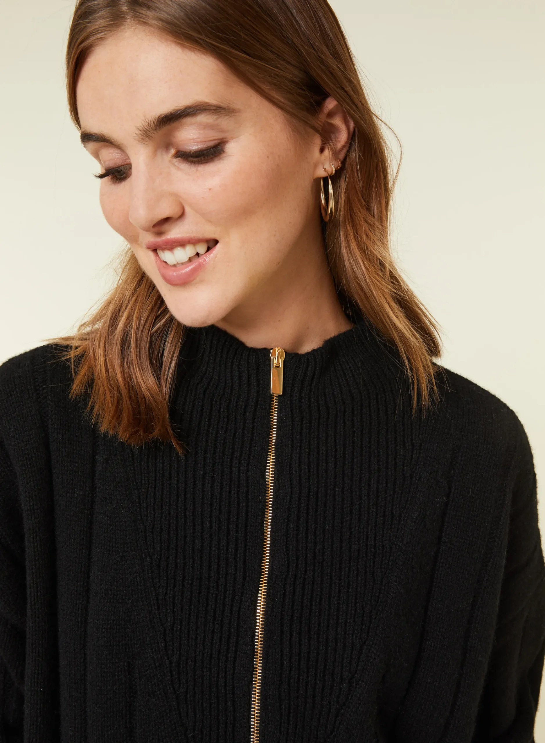 Maison Montagut Pull Col Montant Zippe En Cachemire Melange - Lodric>Femme Pulls