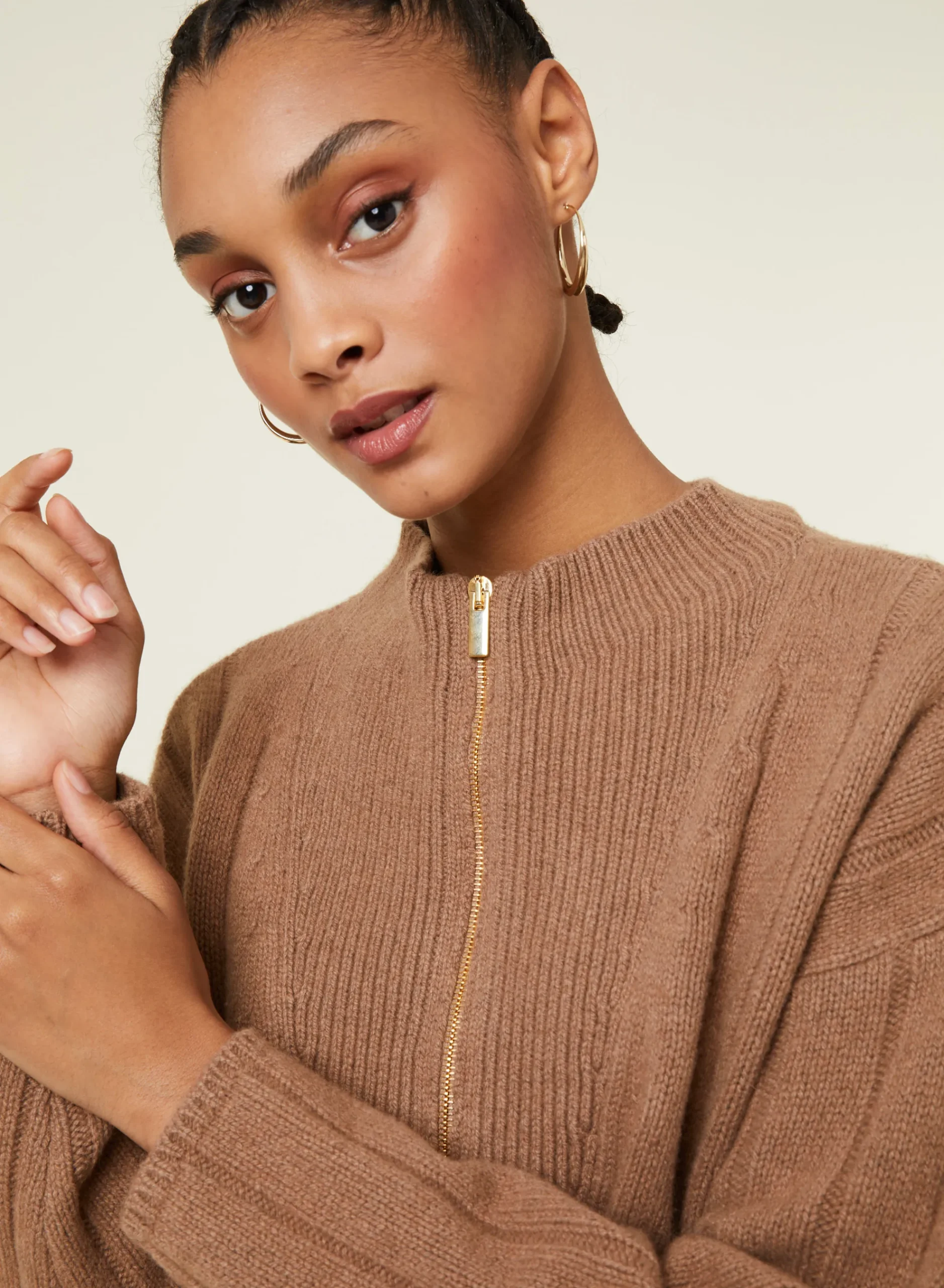 Maison Montagut Pull Col Montant Zippe En Cachemire Melange - Lodric>Femme Pulls