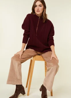 Maison Montagut Pull Col Montant Zippe En Cachemire Melange - Lodric><noscript><img width=