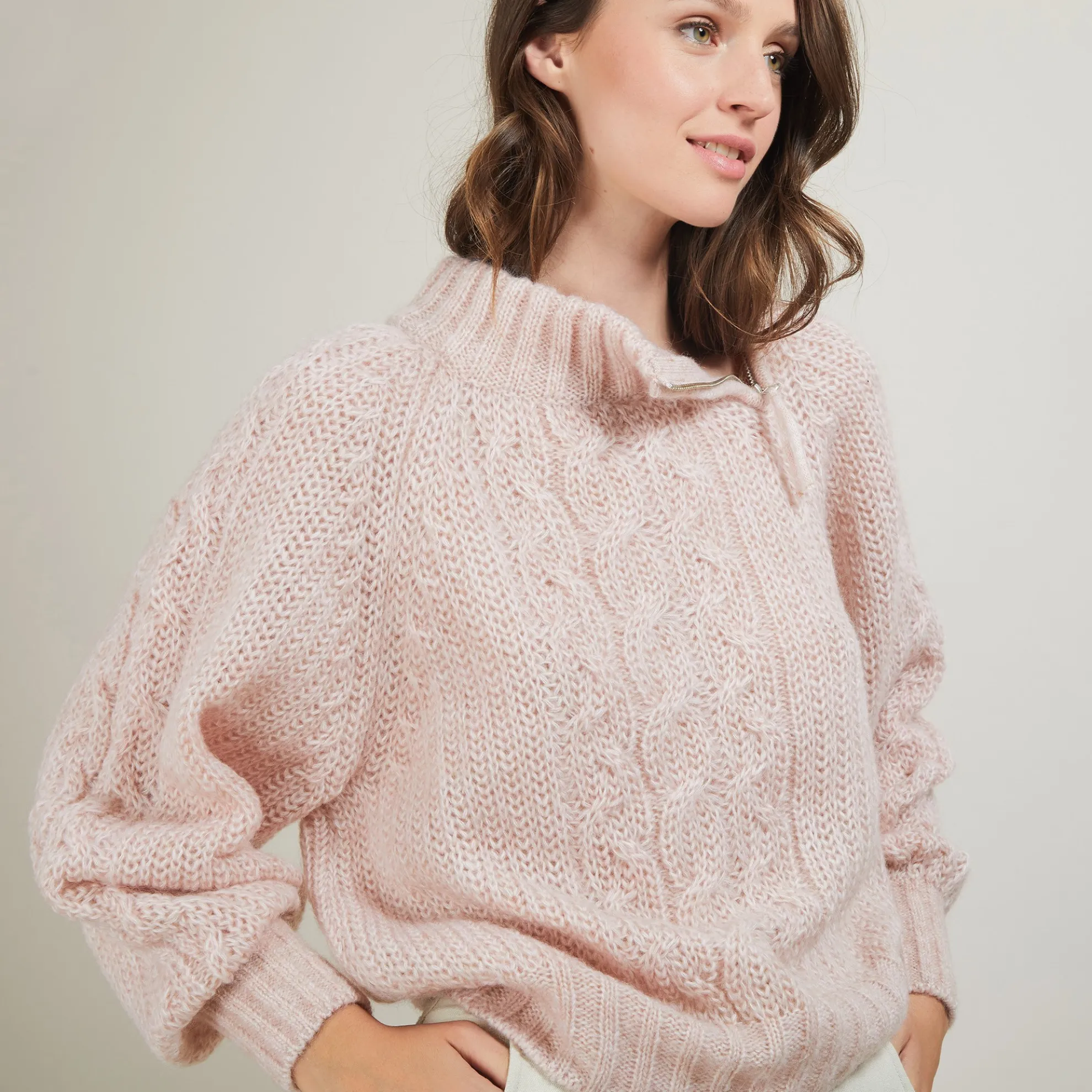 Maison Montagut Pull Col Montant Zippe En Mohair - Gilda>Femme Pulls