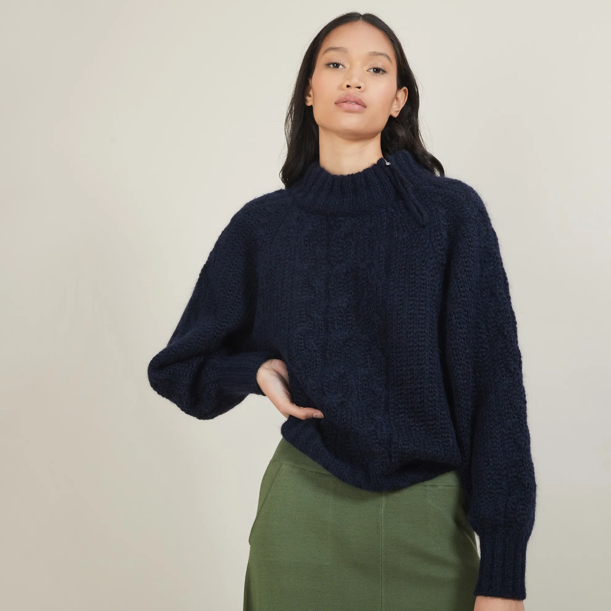 Maison Montagut Pull Col Montant Zippe En Mohair - Gilda>Femme Pulls