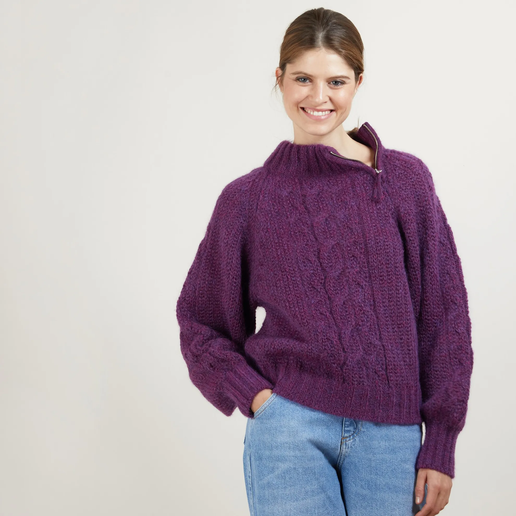 Maison Montagut Pull Col Montant Zippe En Mohair - Gilda>Femme Pulls