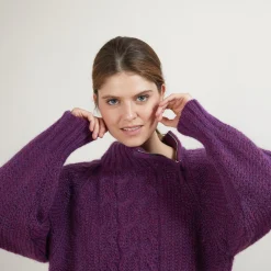 Maison Montagut Pull Col Montant Zippe En Mohair - Gilda><noscript><img width=