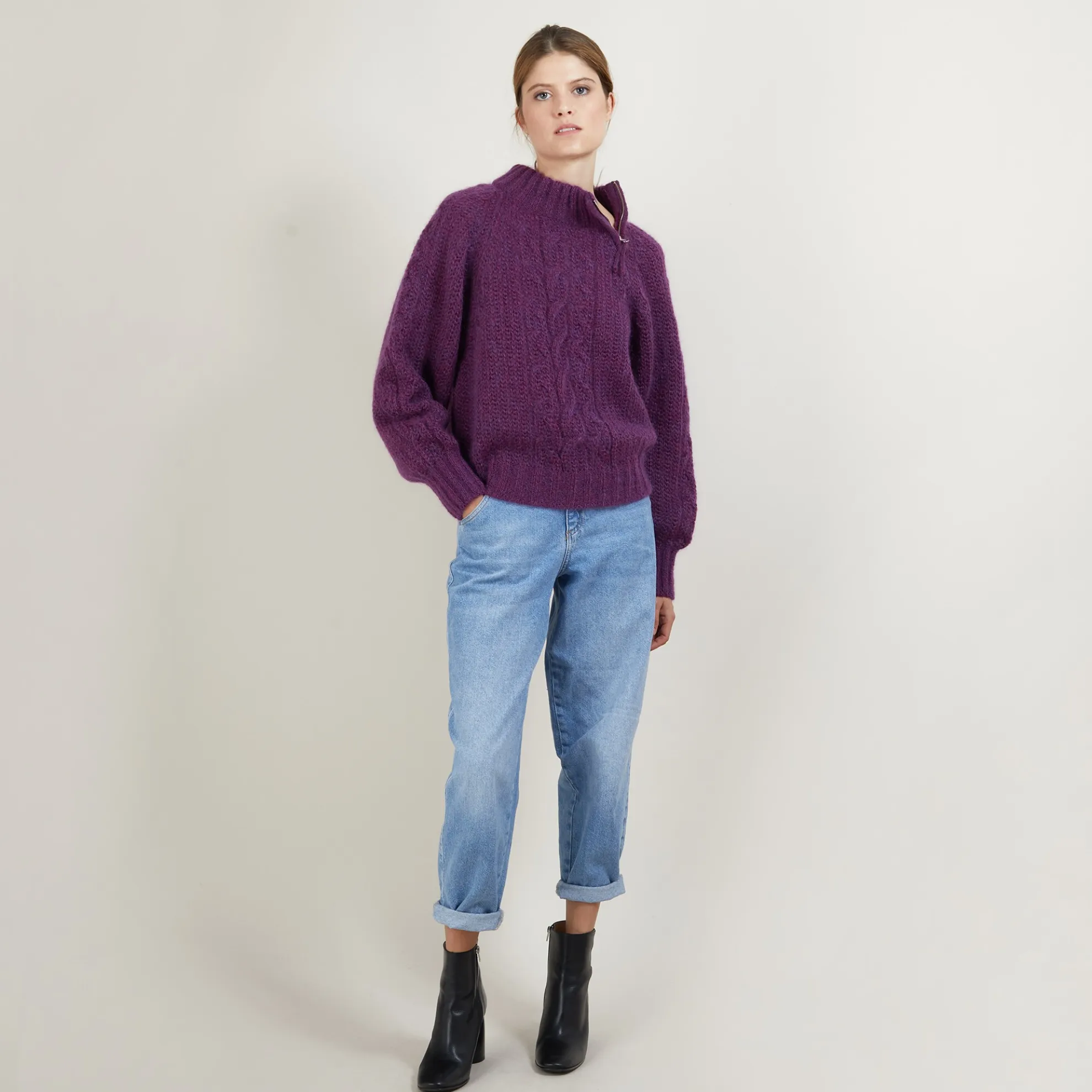 Maison Montagut Pull Col Montant Zippe En Mohair - Gilda>Femme Pulls