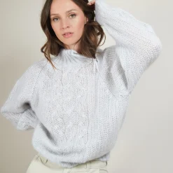 Maison Montagut Pull Col Montant Zippe En Mohair - Gilda><noscript><img width=