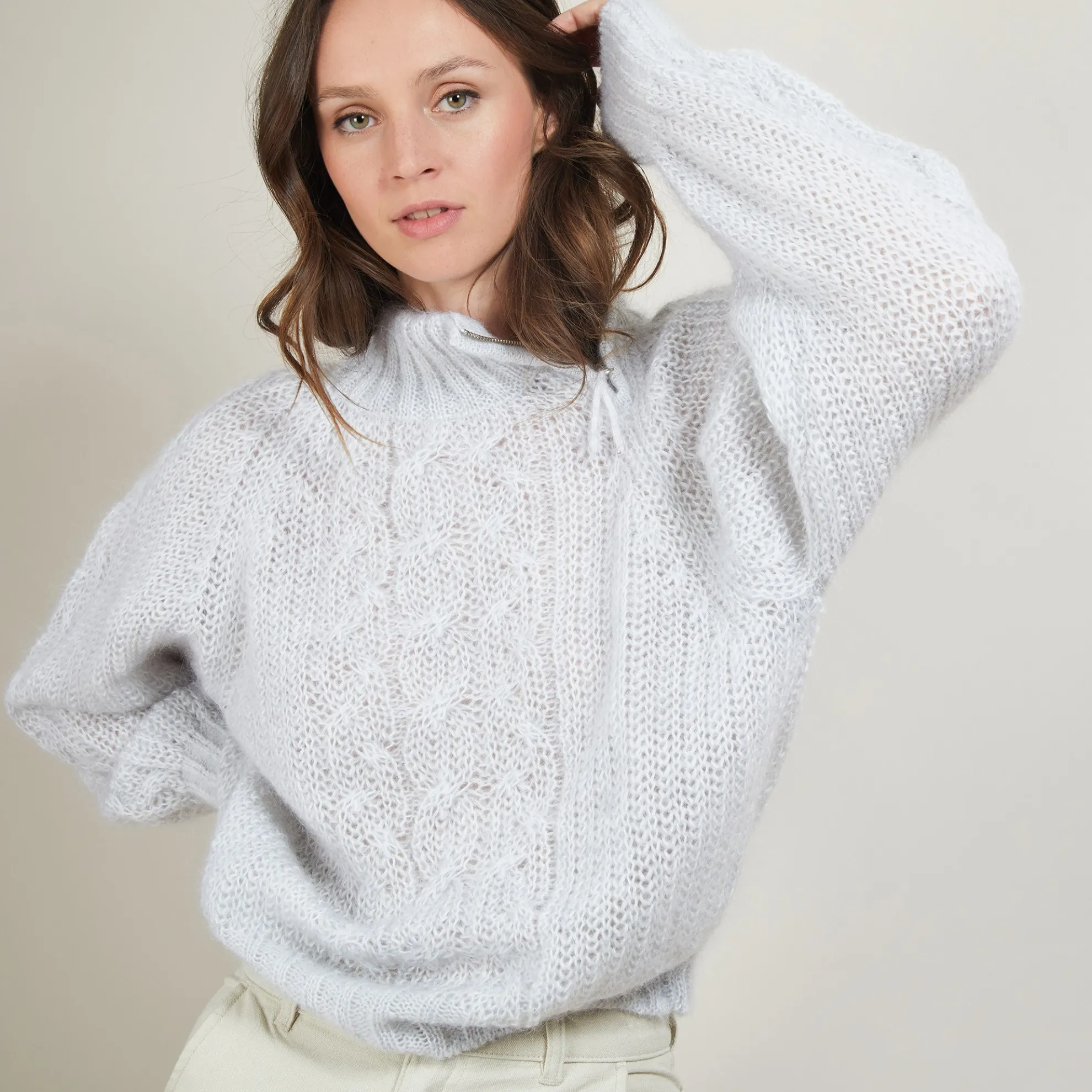 Maison Montagut Pull Col Montant Zippe En Mohair - Gilda>Femme Pulls