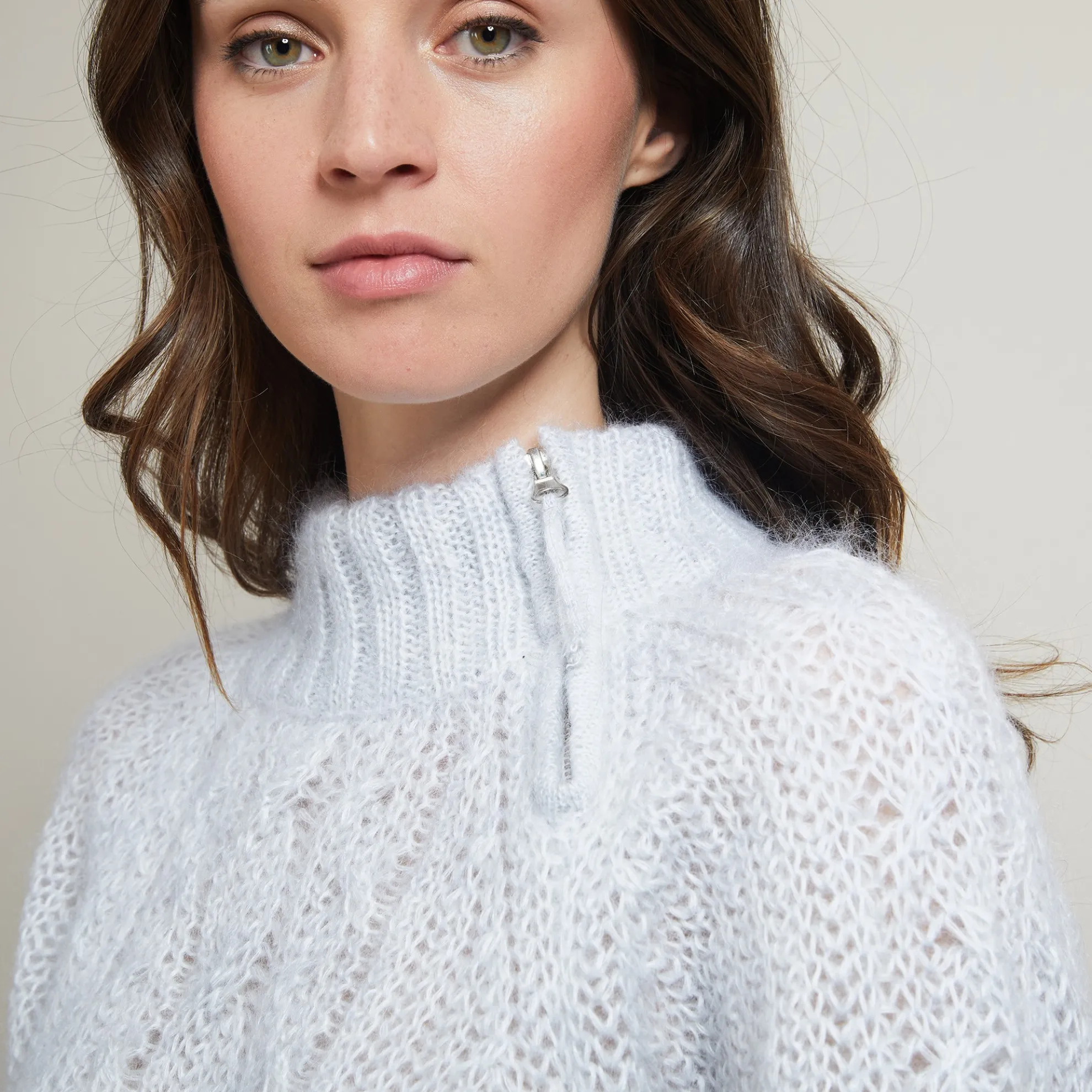 Maison Montagut Pull Col Montant Zippe En Mohair - Gilda>Femme Pulls