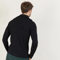 Maison Montagut Pull Col Montant Zippe En Laine Merinos - Mae><noscript><img width=