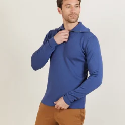 Maison Montagut Pull Col Montant Zippe En Laine Merinos - Mae><noscript><img width=