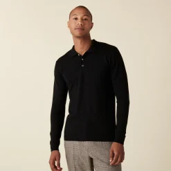 Maison Montagut Pull Col Polo Avec Logo En Laine Merinos - Eni><noscript><img width=