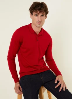 Maison Montagut Pull Col Polo Avec Logo En Laine Merinos - Eni><noscript><img width=