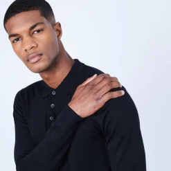 Maison Montagut Pull Col Polo En Laine Merinos - Lino><noscript><img width=