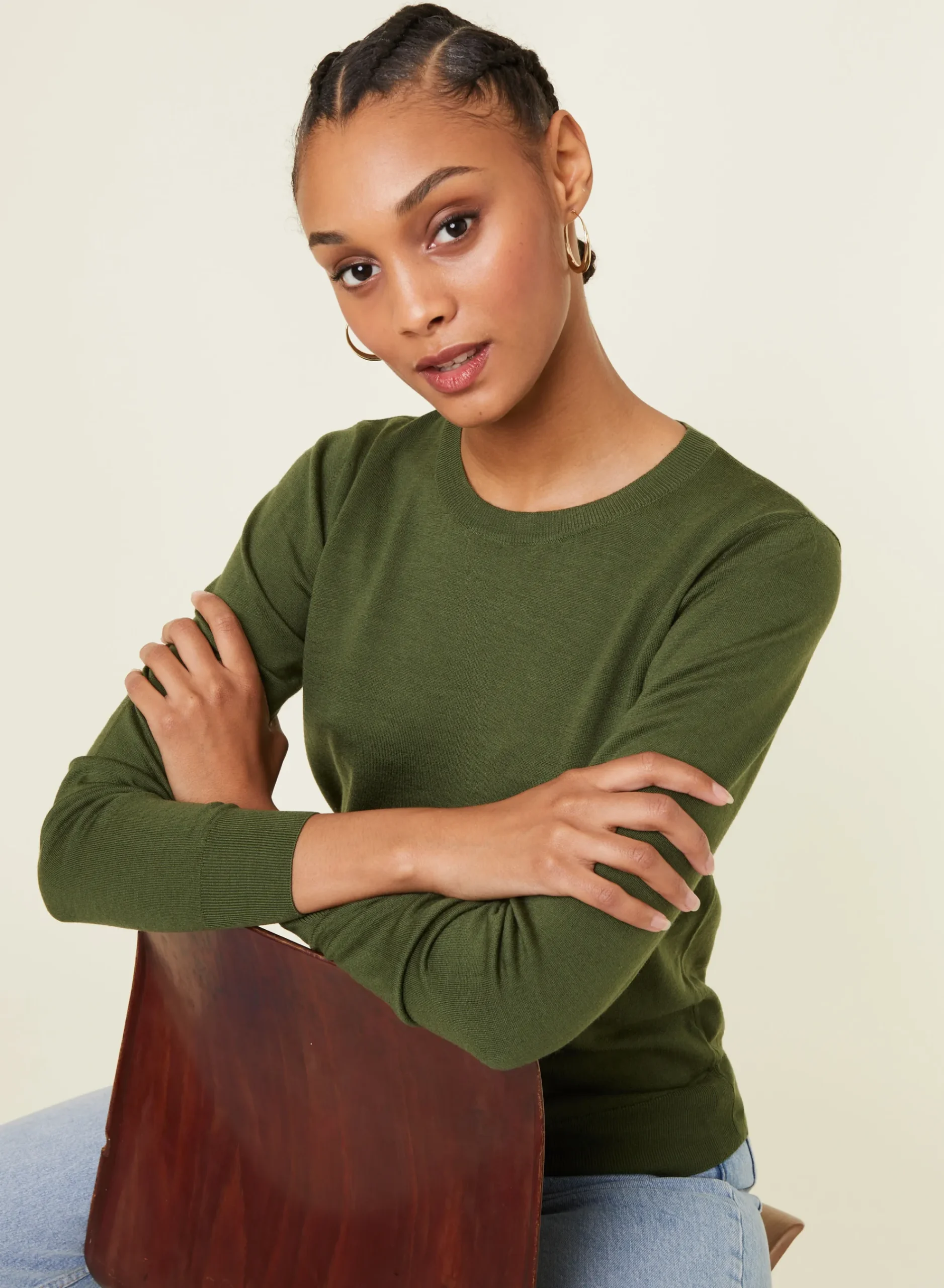 Maison Montagut Pull Col Rond A Point Jersey En Laine Merinos - Asena>Femme Pulls