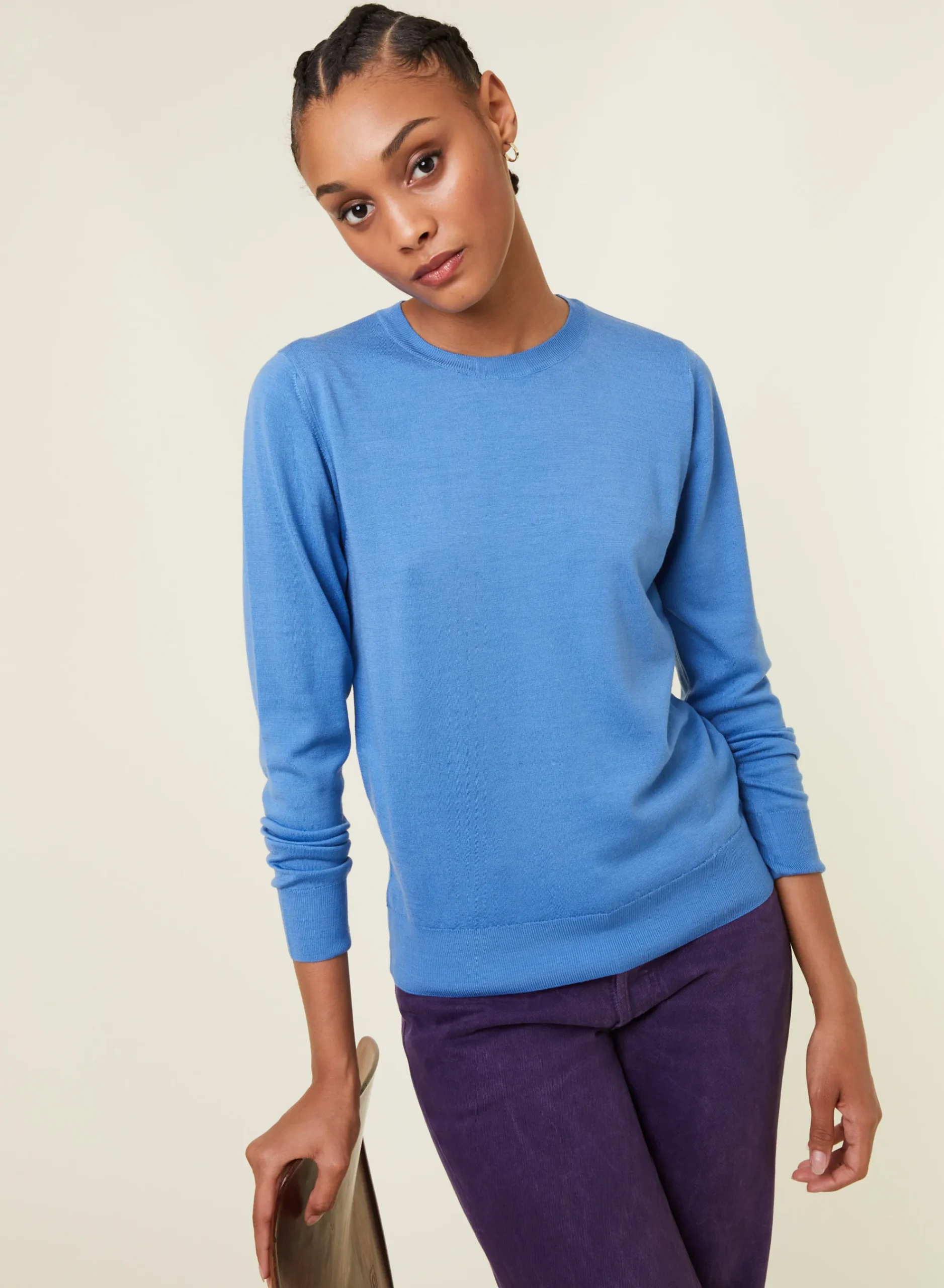 Maison Montagut Pull Col Rond A Point Jersey En Laine Merinos - Asena>Femme Pulls