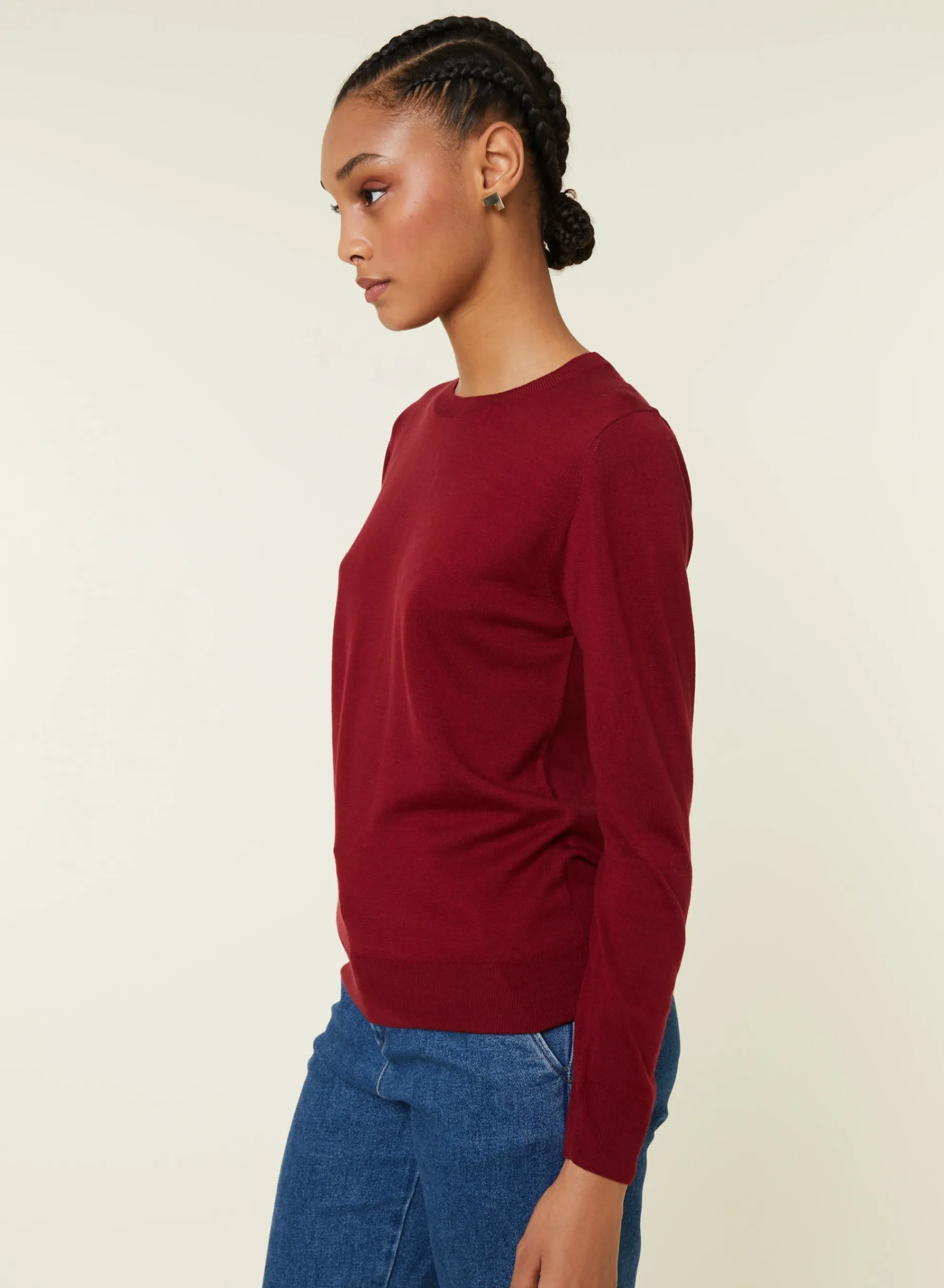Maison Montagut Pull Col Rond A Point Jersey En Laine Merinos - Asena>Femme Pulls