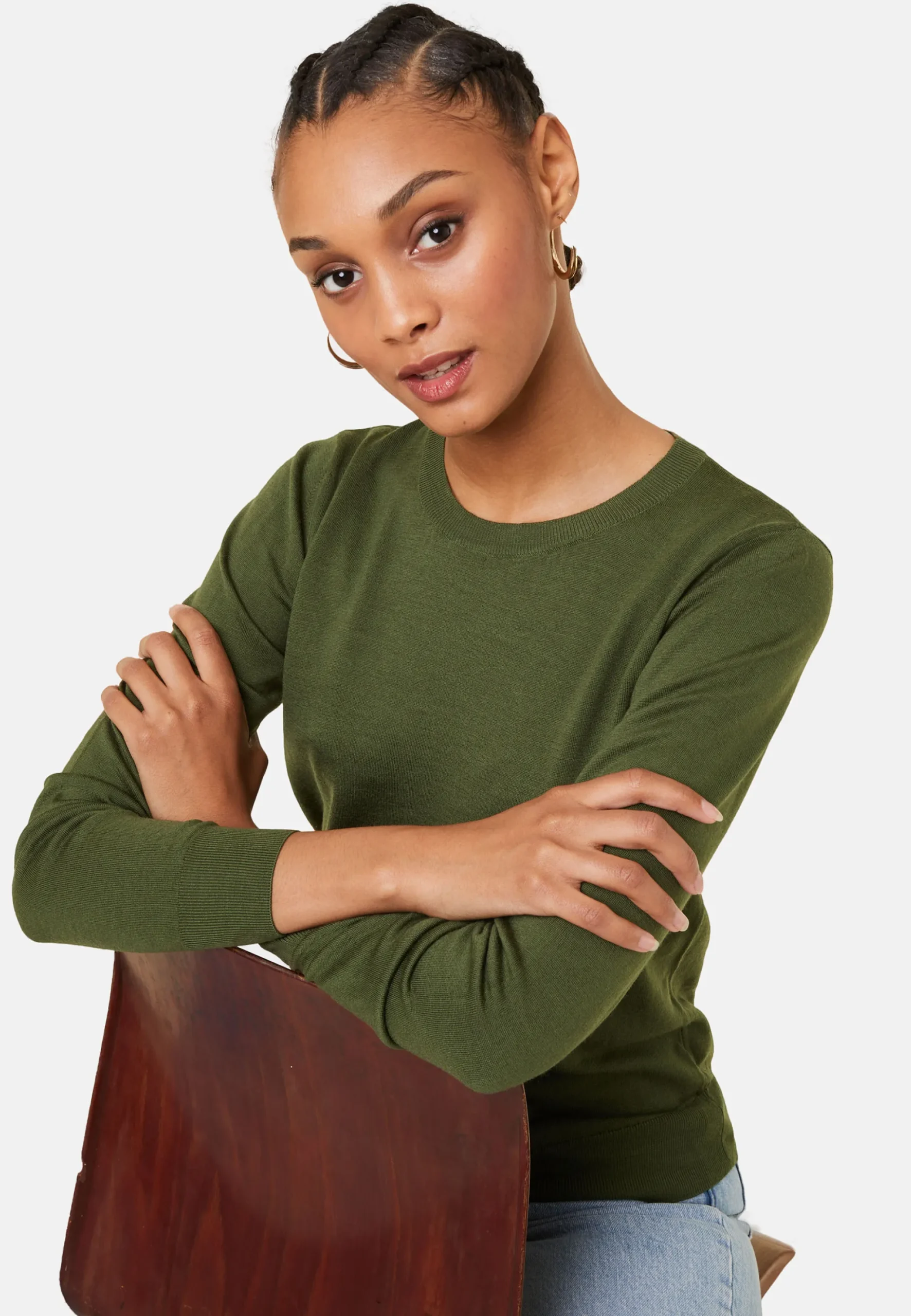 Maison Montagut Pull Col Rond A Point Jersey En Laine Merinos - Asena>Femme Pulls