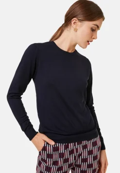 Maison Montagut Pull Col Rond A Point Jersey En Laine Merinos - Asena><noscript><img width=