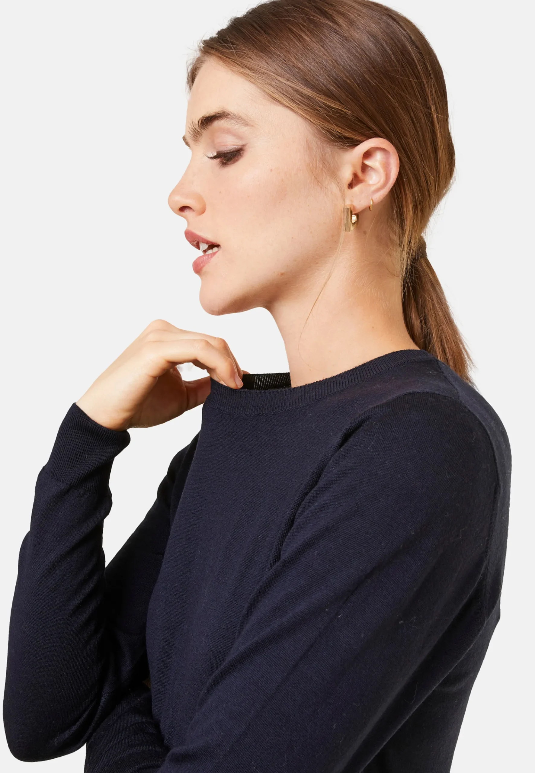 Maison Montagut Pull Col Rond A Point Jersey En Laine Merinos - Asena>Femme Pulls
