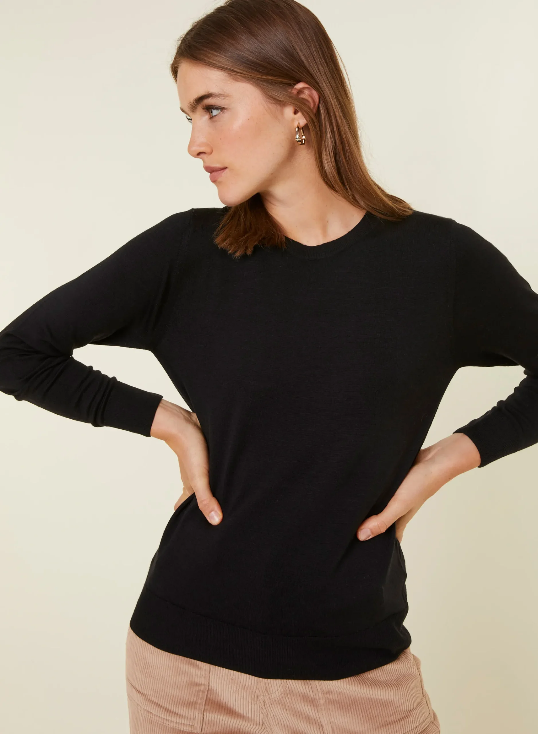 Maison Montagut Pull Col Rond A Point Jersey En Laine Merinos - Asena>Femme Pulls