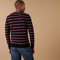 Maison Montagut Pull Col Rond A Rayures En Laine Merinos - Arno><noscript><img width=