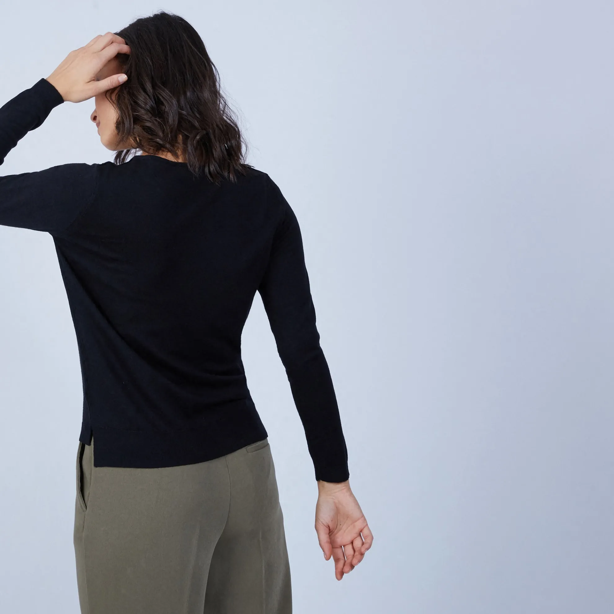 Maison Montagut Pull Col Rond Avec Fentes En Laine Merinos - Betina>Femme Pulls