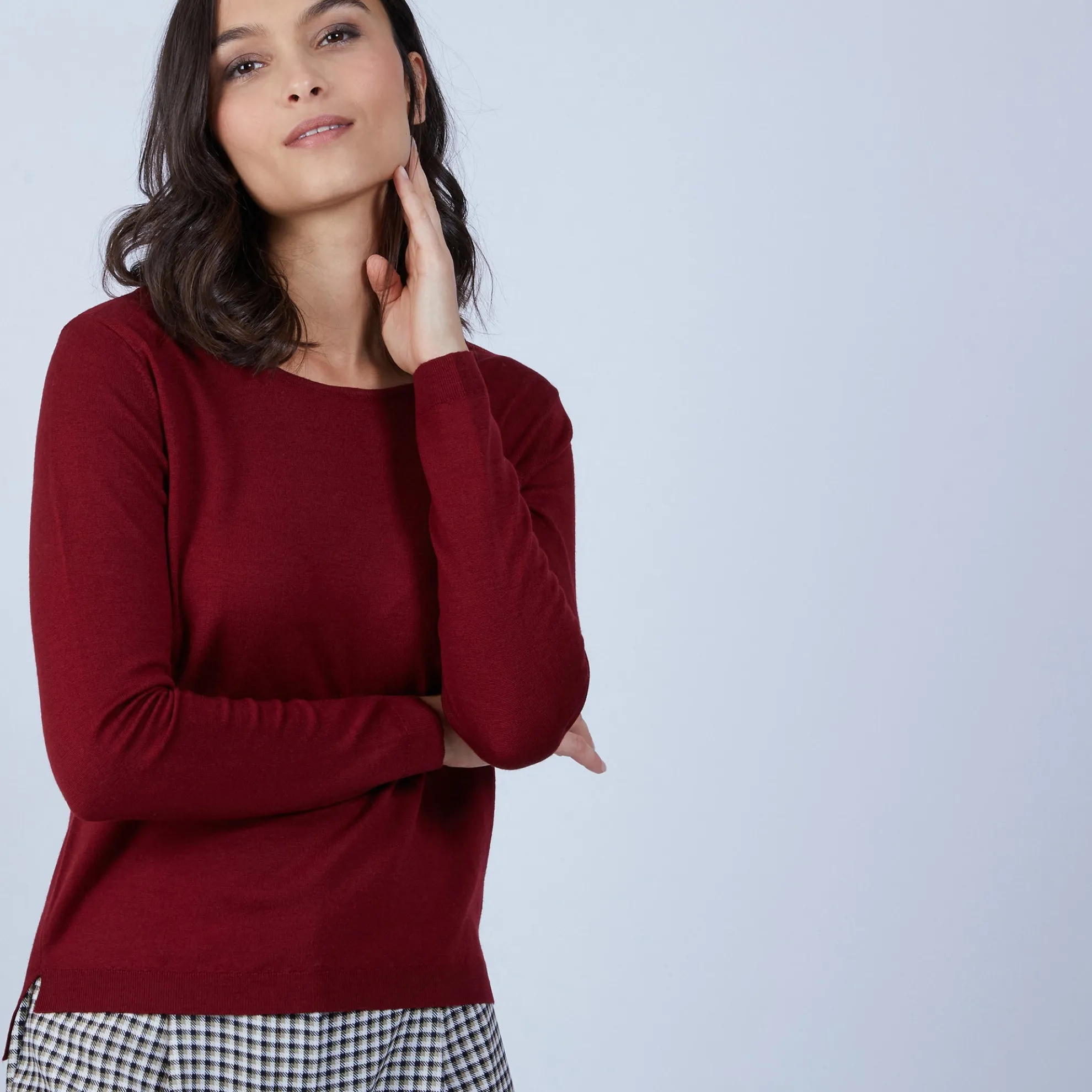 Maison Montagut Pull Col Rond Avec Fentes En Laine Merinos - Betina>Femme Pulls