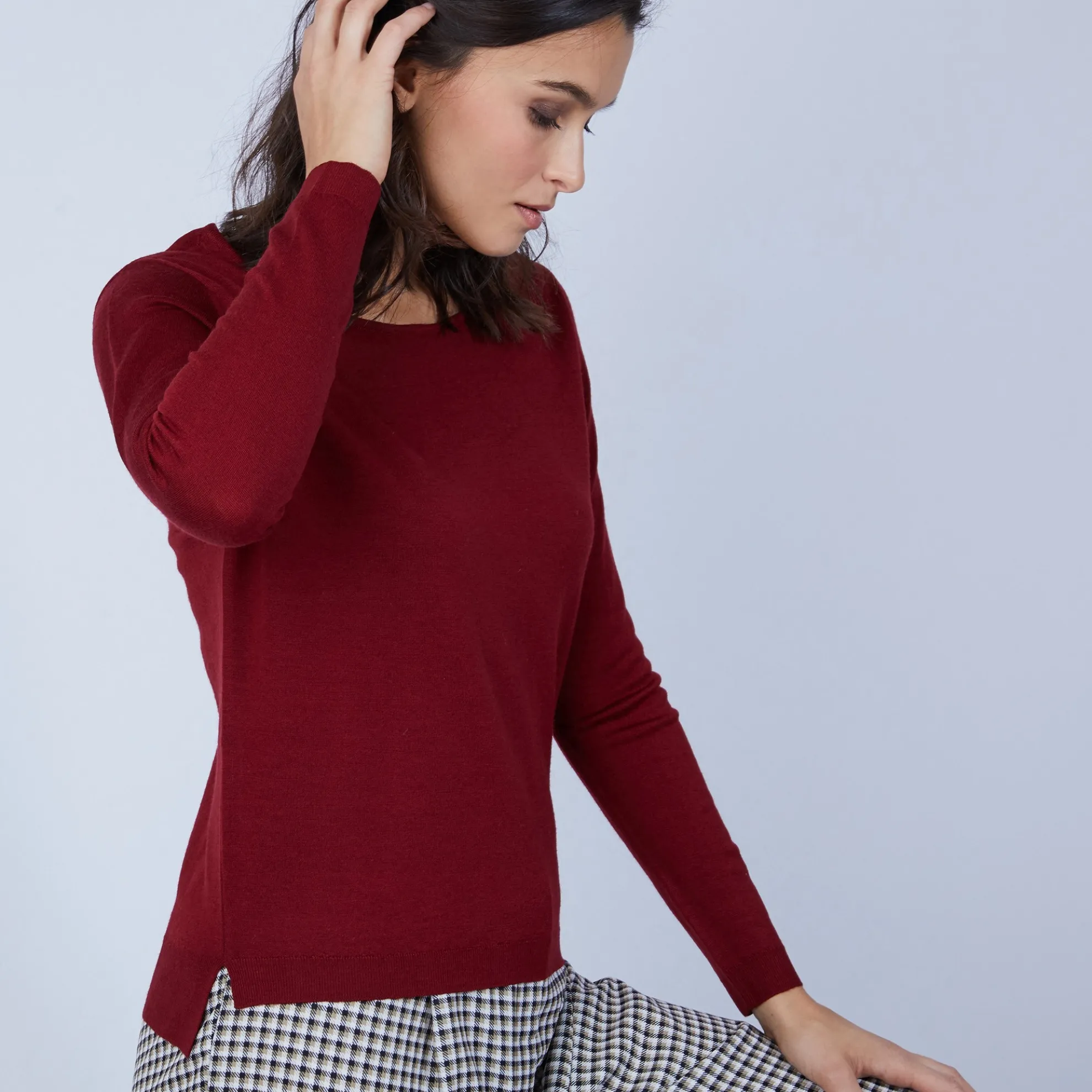 Maison Montagut Pull Col Rond Avec Fentes En Laine Merinos - Betina>Femme Pulls