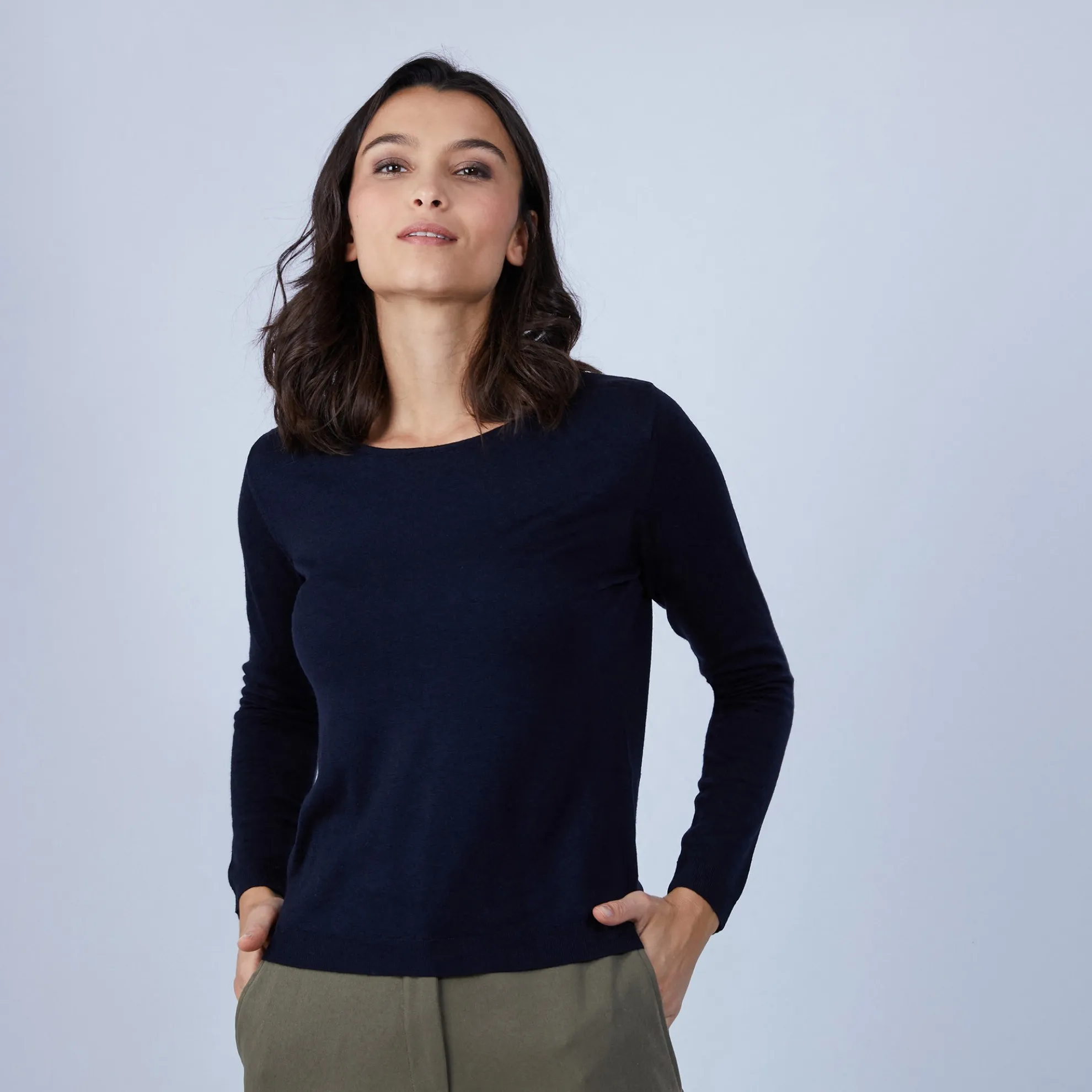 Maison Montagut Pull Col Rond Avec Fentes En Laine Merinos - Betina>Femme Pulls