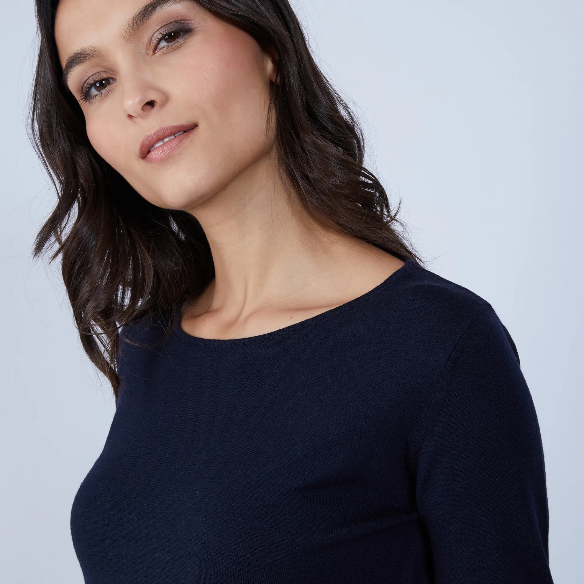 Maison Montagut Pull Col Rond Avec Fentes En Laine Merinos - Betina>Femme Pulls